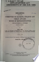 Anti-Apartheid Act Amendments of 1988 (H.R. 1580)