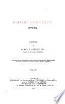 Giraldi Cambrensis Opera  Vita S  Remigii  et Vita S  Hugonis Book