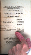 The anniversary calendar, natal book, and universal mirror