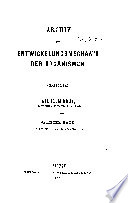 Wilhelm Roux  Archiv F  r Entwicklungsmechanik Der Organismen