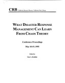 What Disaster Response Management Can Learn from Chaos Theory
