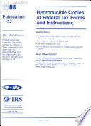 Reproducible Copies of Federal Tax Forms and Instructions Book