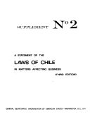 A Statement of the Laws of Chile in Matters Affecting Business