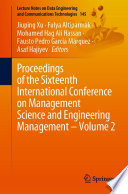 Proceedings of the Sixteenth International Conference on Management Science and Engineering Management     Volume 2