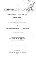 A Historical Discourse, Delivered in Abington, January 30, 1853