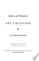 Aesthetics and Philosophy of Art Criticism