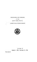 Decisions and Orders of the New York State Labor Relations Board Book