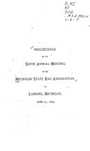 Proceedings Of The Annual Meeting Of The Michigan State Bar Association