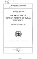 Bibliography of Certain Aspects of Rural Education
