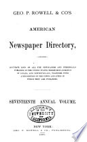 Rowell s American Newspaper Directory Book