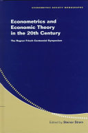 Econometrics and Economic Theory in the 20th Century Book