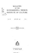 Bulletin of the Ramakrishna Mission Institute of Culture
