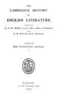 The Cambridge History of English Literature: The nineteenth century. I-III