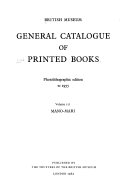 General Catalogue of Printed Books Book