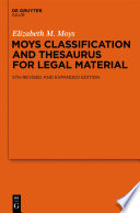 Moys Classification and Thesaurus for Legal Materials