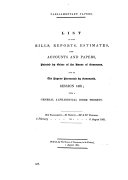 List of the Bills  Reports  Estimates  and Accounts and Papers  Printed by Order of the House of Commons  and of the Papers Presented by Command  Session 1861