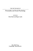 The Dictionary of Personality and Social Psychology
