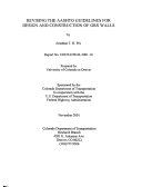 Revising the AASHTO Guidelines for Design and Construction of GRS Walls