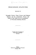 Wisconsin Statutes Relating to Navigable Waters, Water ...