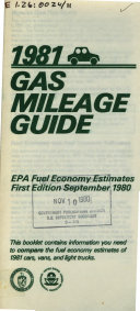 1981 Gas Mileage Guide
