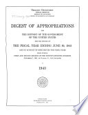 Digest of Appropriations for the Support of the Government of the United States