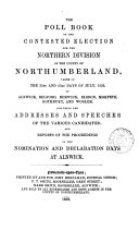 The poll book of the contested election for the northern division of the county of Northumberland ... 1852