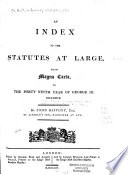 An Index to the Statutes at Large