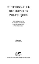 Dictionnaire des oeuvres politiques, 3e éd. rév. et augm.