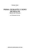 Copertina  Prima durante e dopo Mussolini : Memorie del Novecento